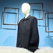 Burberry男士B字刺绣长袖Polo衫