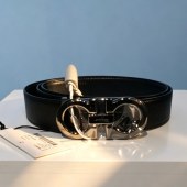 菲拉格慕腰带男士双面腰带皮带男士板扣皮带（黑蓝双面黒扣）