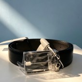 菲拉格慕皮带男士商务休闲针扣双面腰带黑色荔枝纹